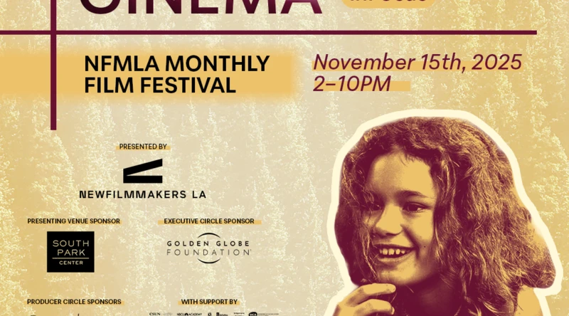 Yellow flyers with crimson red letters. Image of smiling child in shades of red.