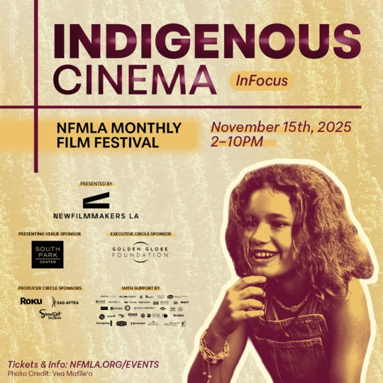 Yellow flyers with crimson red letters. Image of smiling child in shades of red.