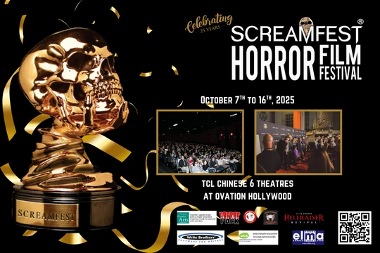 Flyer with trophy of a golden scull