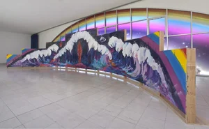 From Above it is Not Bright; From Below it is Not Dark 2012 Oil-based enamel on MDF, wood, and digitally-printed self-adhesive vinyl 17 ft. 4 in. x 81 ft. 9 in. x 15 ft. (11 ft. x 49 ft. x 10 ft. painting only) Photo credit: Brian Forrest