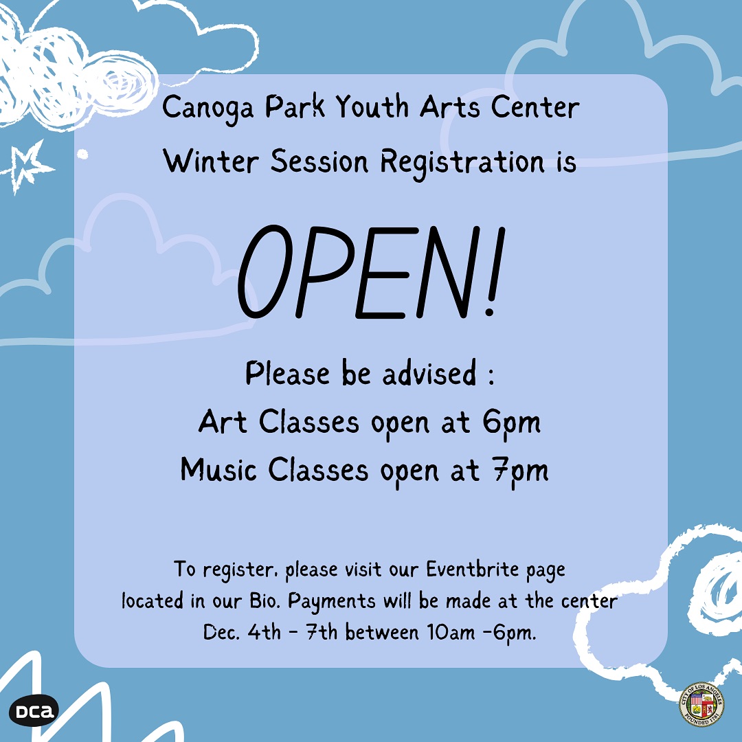 2024 Winter classes at Canoga Park Youth Arts Center